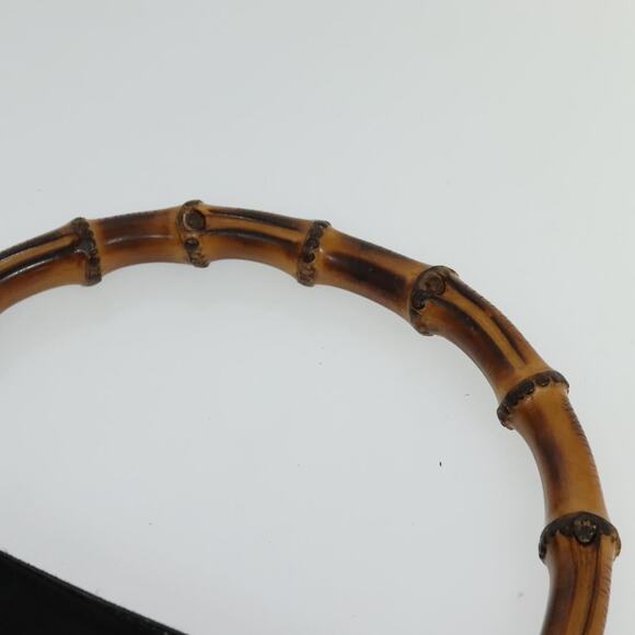 GUCCI Bamboo Hand Bag Nylon Black Silver 001 2404 001 2404 - Picture 8 of 16